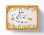 A Little Cutie Is On The Way Baby Shower Cake Topper Orange Tangerine Baby Shower