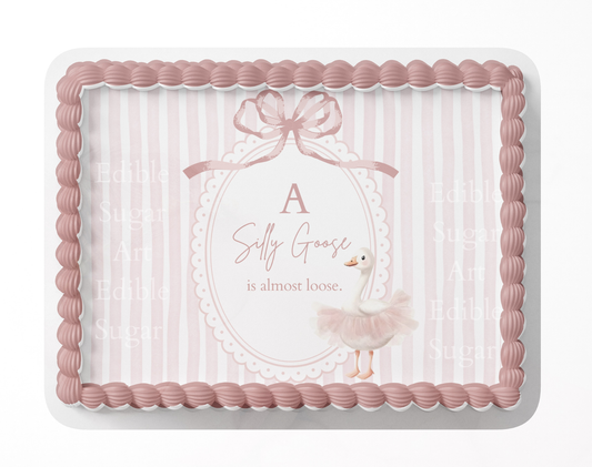 A Silly Goose Is Almost Loose Baby Shower Cake Topper