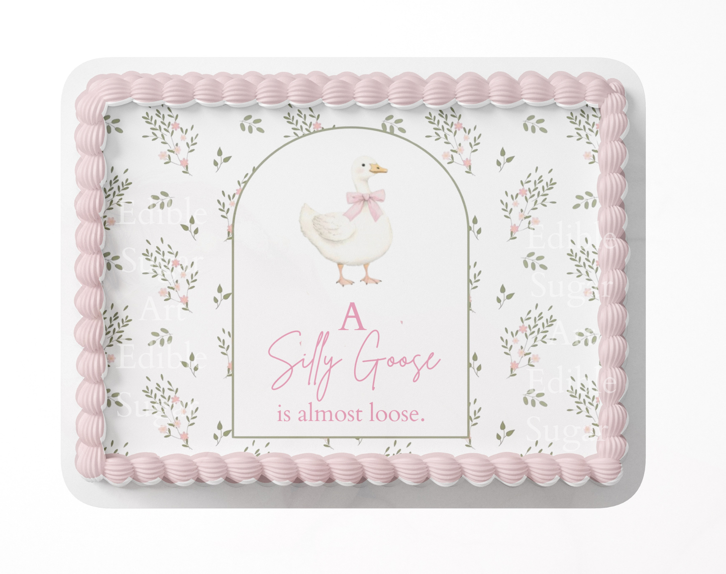A Silly Goose Is Almost Loose Baby Shower Cake Topper