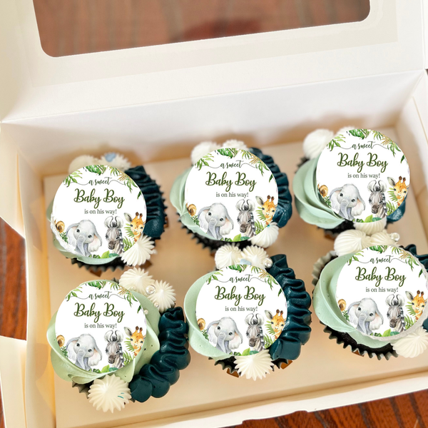 A Sweet Baby Boy Is On His Way Cupcake Topper