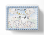 A Sweet Little Peanut Is On The Way Elephant Baby Shower, Elphant Cake Topper, Cute Elephants, Baby Elephants, Edible image, Sheet cake decorations