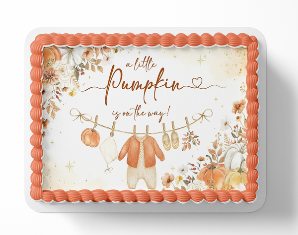 A little  pumpkin is on the way pumpkin cake topper