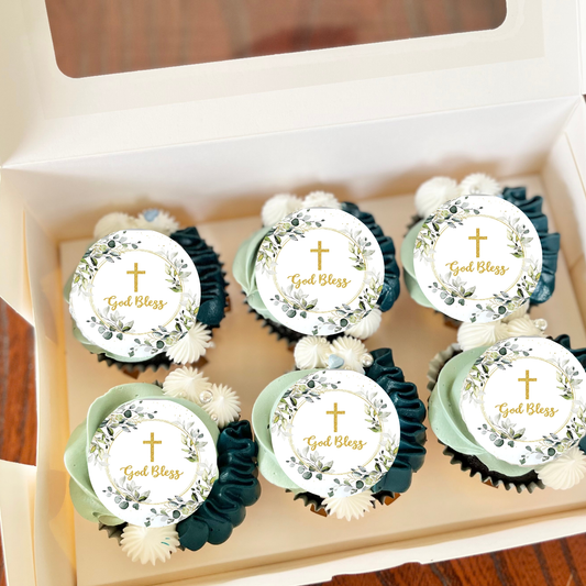 Baptism Cupcake Topper, Christening Cupcake toppers