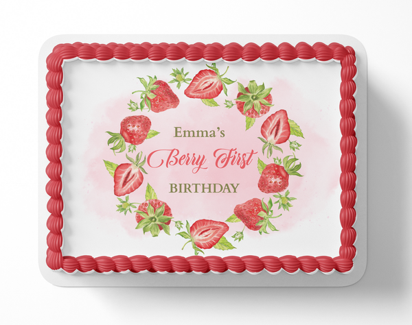 Berry First Birthday Cake Topper Strawberry Birthday cake Topper