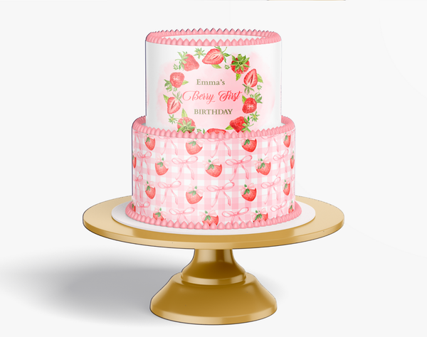 Berry First Birthday Sweet One Strawberry Cake Wrap