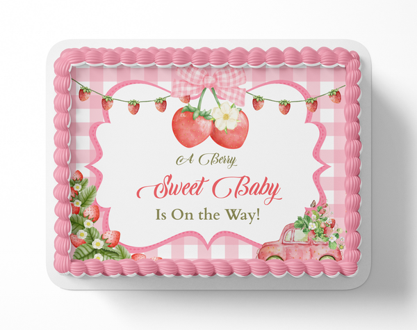 Berry Sweet Cake Topper Strawberry Cake Topper, Berry Sweet Baby Shower