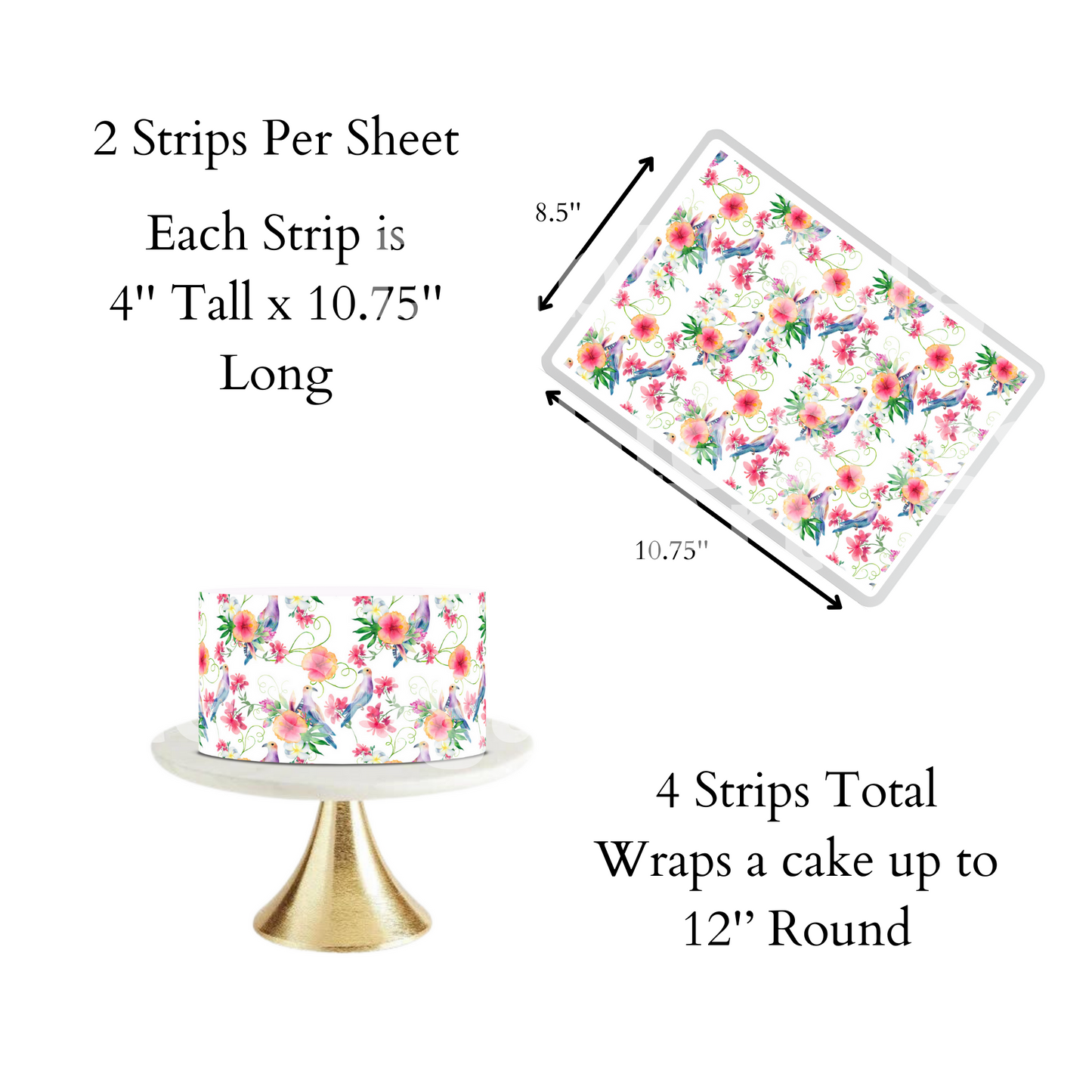 Spring Bridal Shower, Spring Baby Shower, Cake Topper, Floral Cake Topper, Spring Flowers, Summer Cake Topper