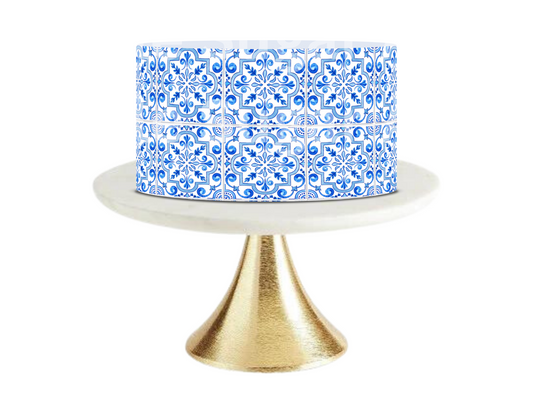 Mediterranean Tiles, Blue and White Tile Edible Paper, Italy, Italian Blue Tile, Icing Image, Italian, Greek, Moroccan Tiles