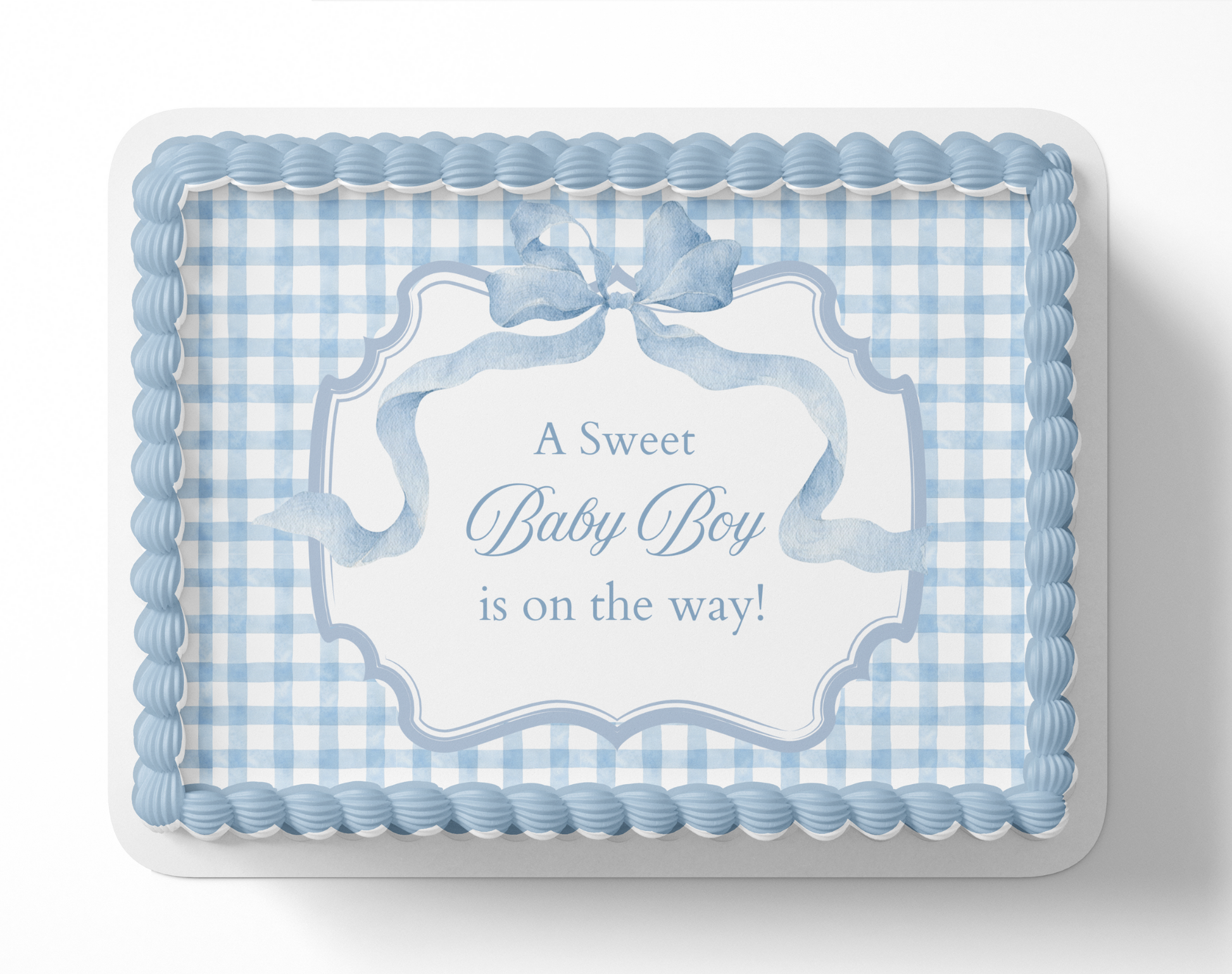Blue Bow A sweet baby Bow is on the way cake topper