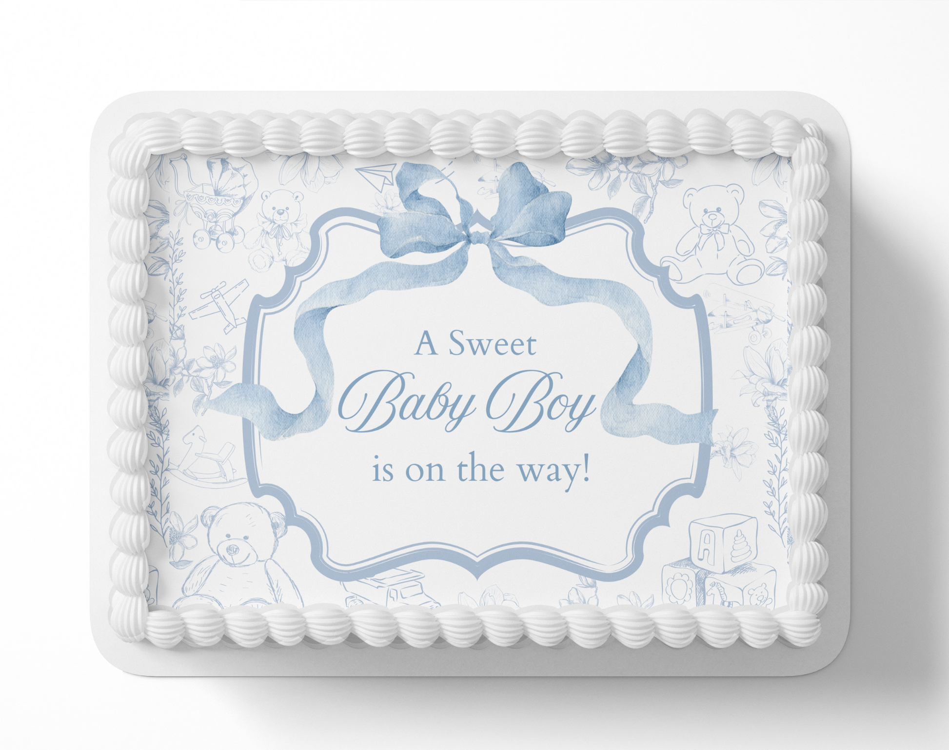 Blue Bow A sweet baby Bow is on the way cake topper