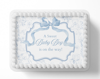 Blue Bow A sweet baby Bow is on the way cake topper