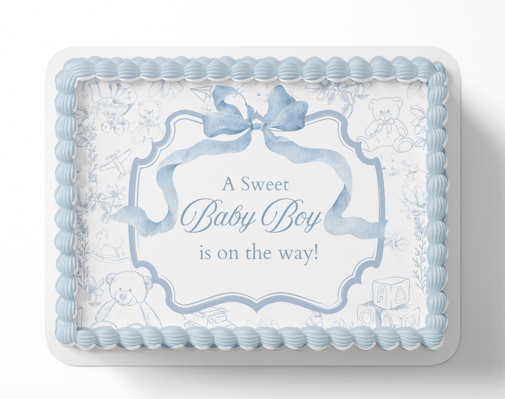 Blue Bow A sweet baby Bow is on the way cake topper