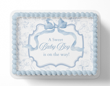 Blue Bow A sweet baby Bow is on the way cake topper
