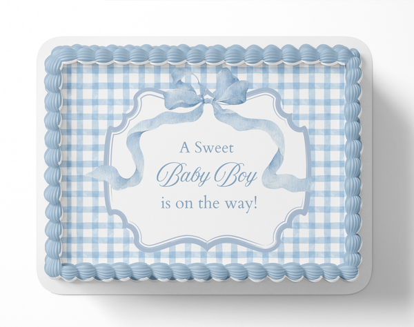 Blue Bow A sweet baby Bow is on the way cake topper