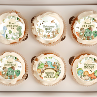 Dinosaur Baby Shower Cupcake Toppers