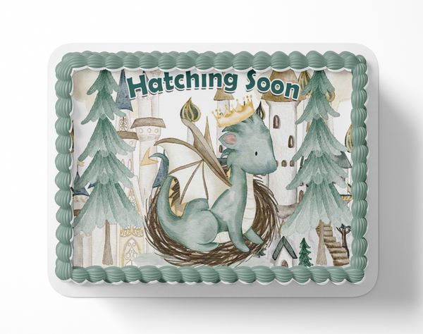 Dragon Dragon Baby Shower Cake Topper, Dragon Party Decorations Shower Cake Topper, Dragon Party Decorations