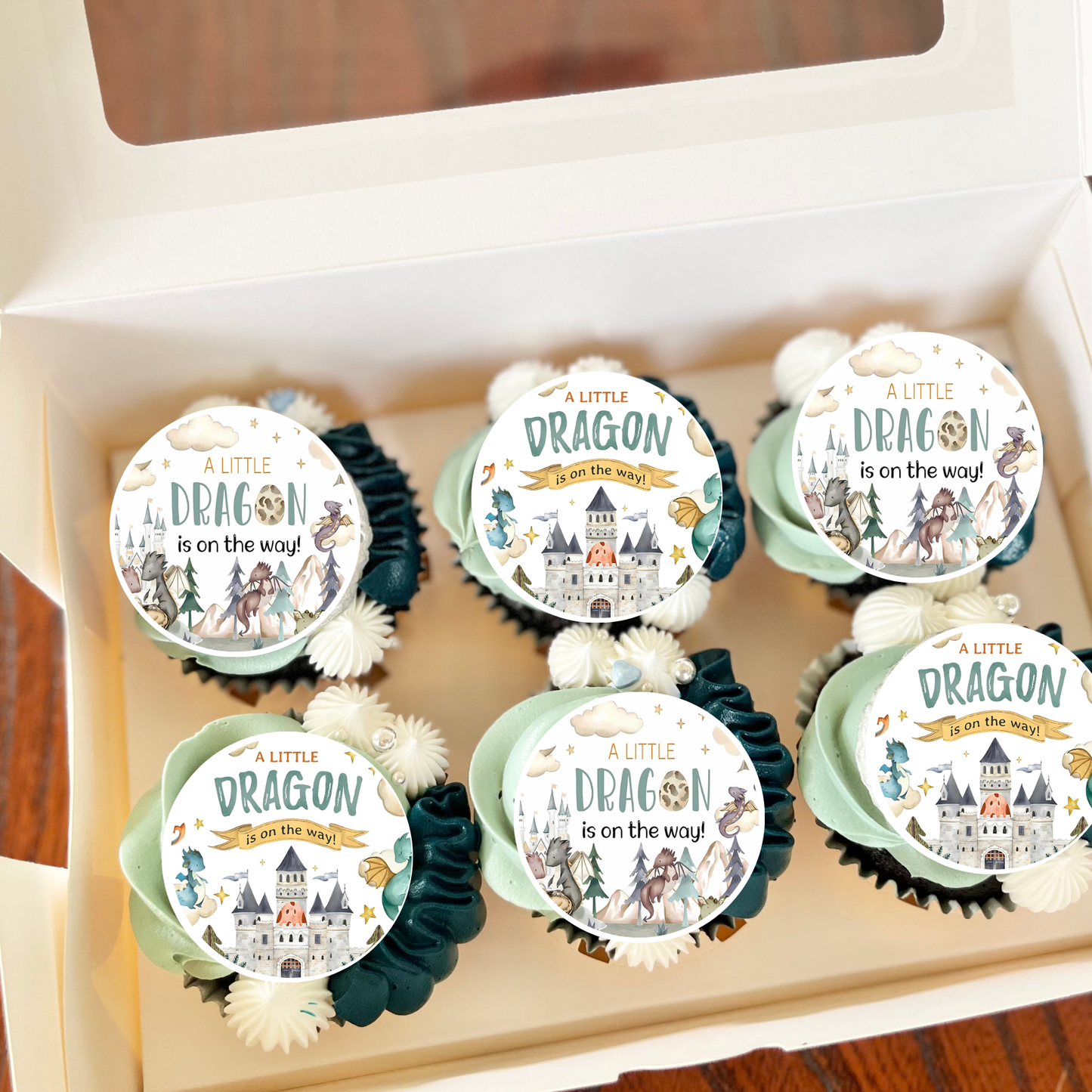 Dragon Baby Shower Cupake Toppers