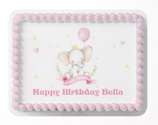 Elephant Birthday Party Cake Topper First Birthday