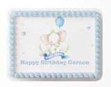 Elephant Birthday Party Cake Topper First Birthday