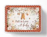 Falling in love with baby cake topper 'Fall in Love with Baby' on a white background