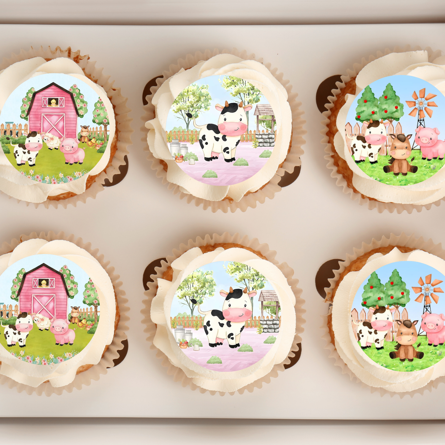 Farm cupcake toppers