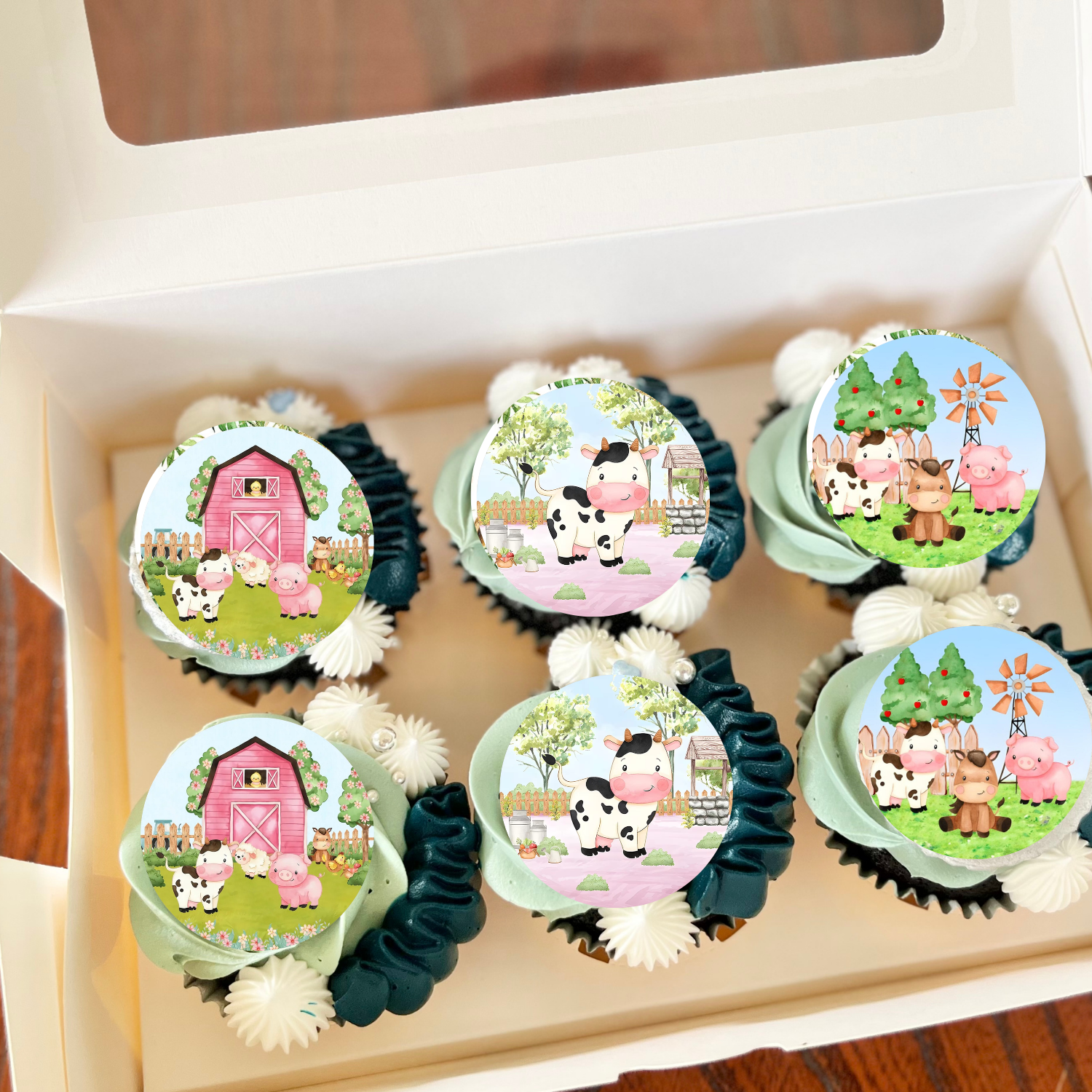 Farm cupcake toppers