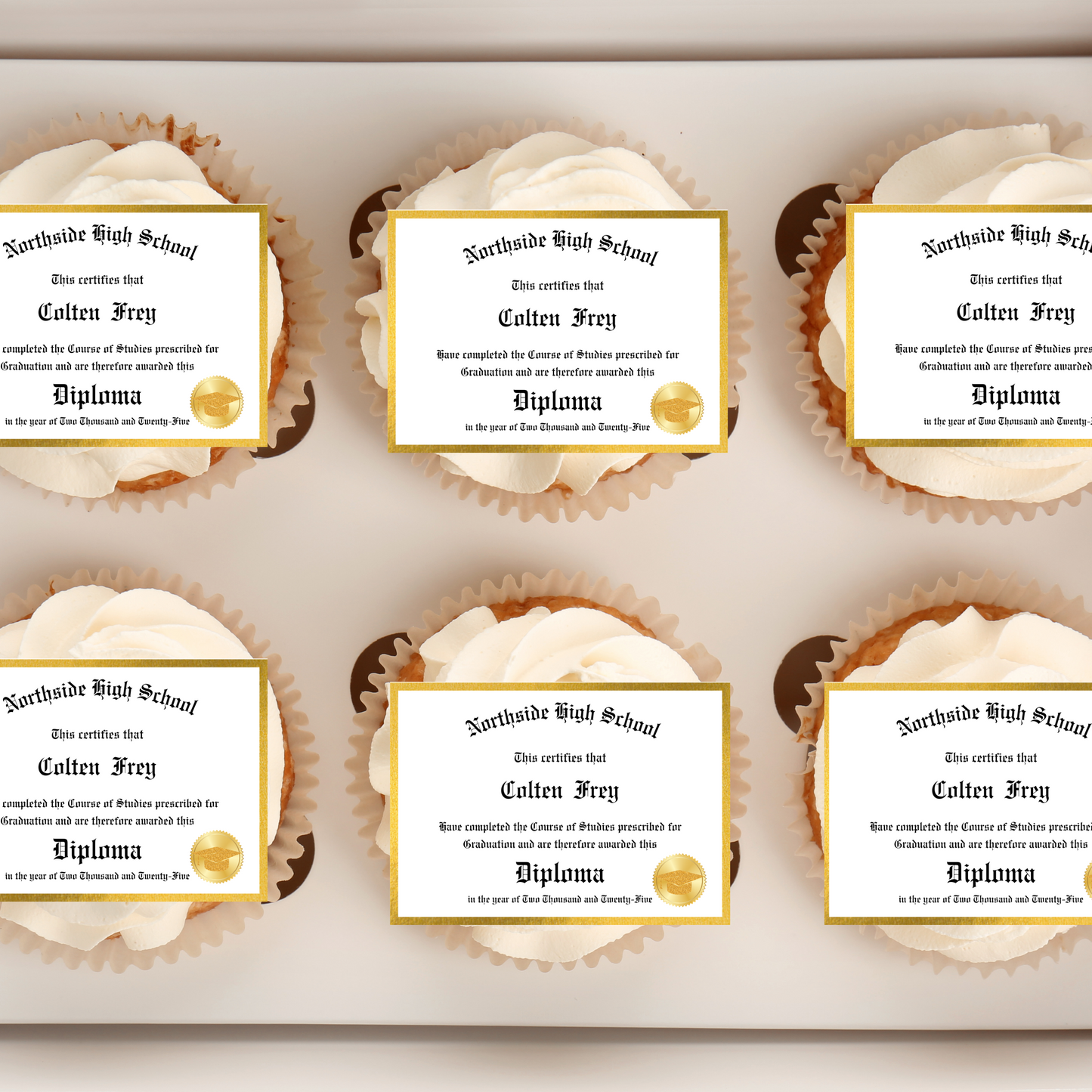 Graduation Diploma Cupcake Toppers