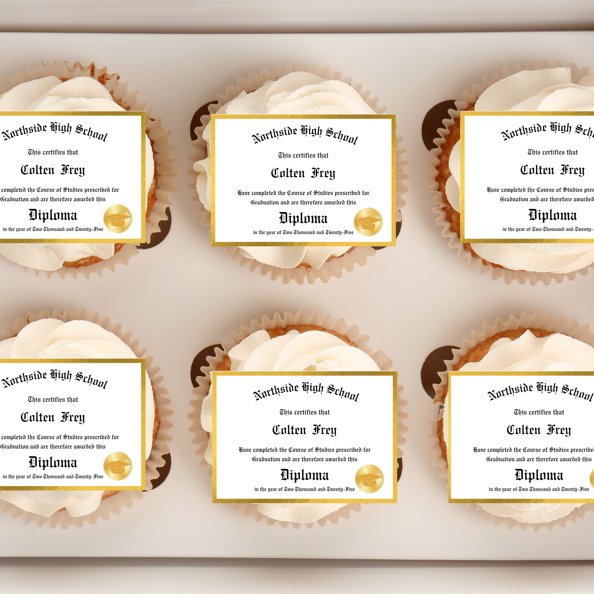 Graduation Diploma Cupcake Toppers