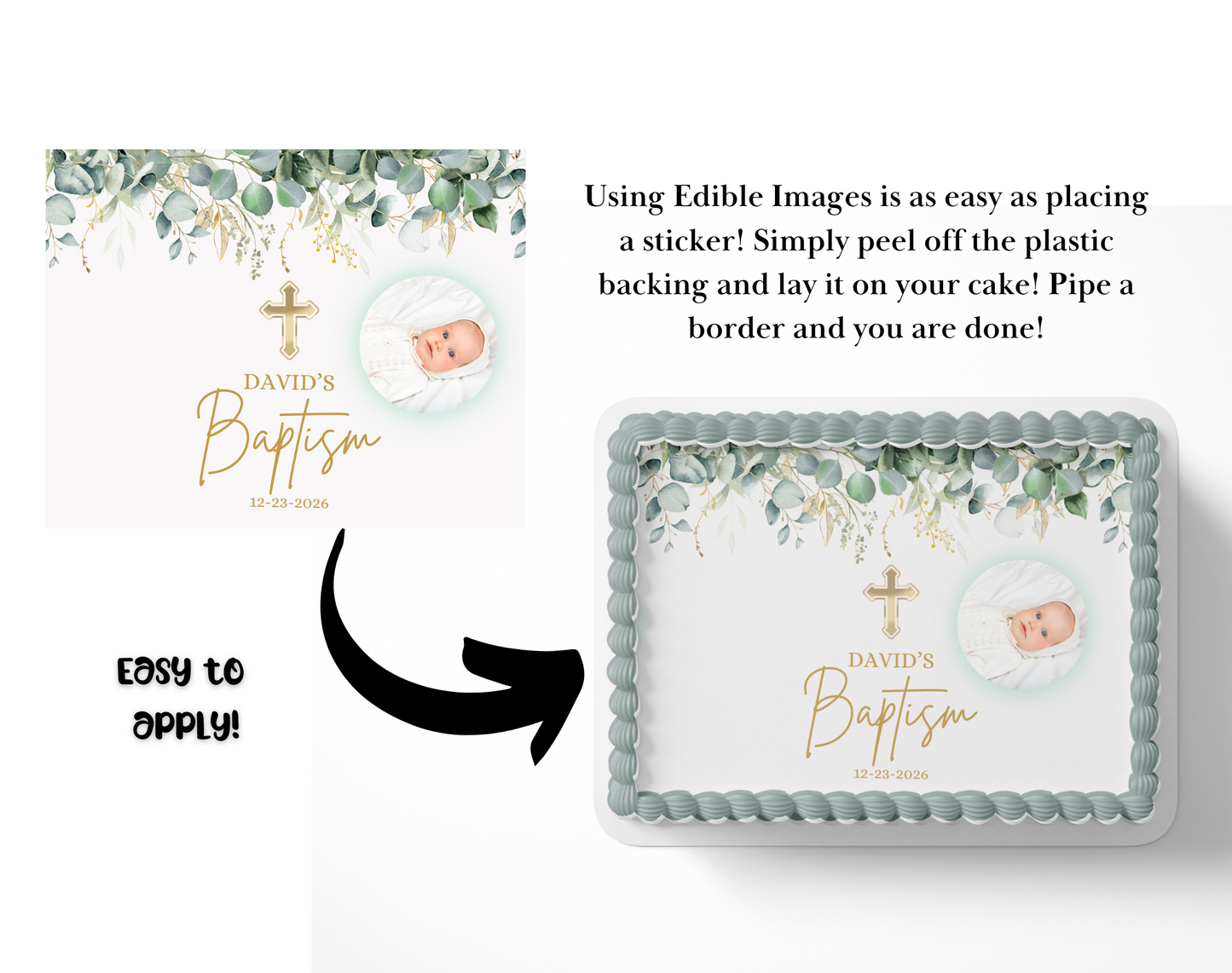 Baptism Cake Toppers Edible Baptism Cake Topper Christening Cake Topper