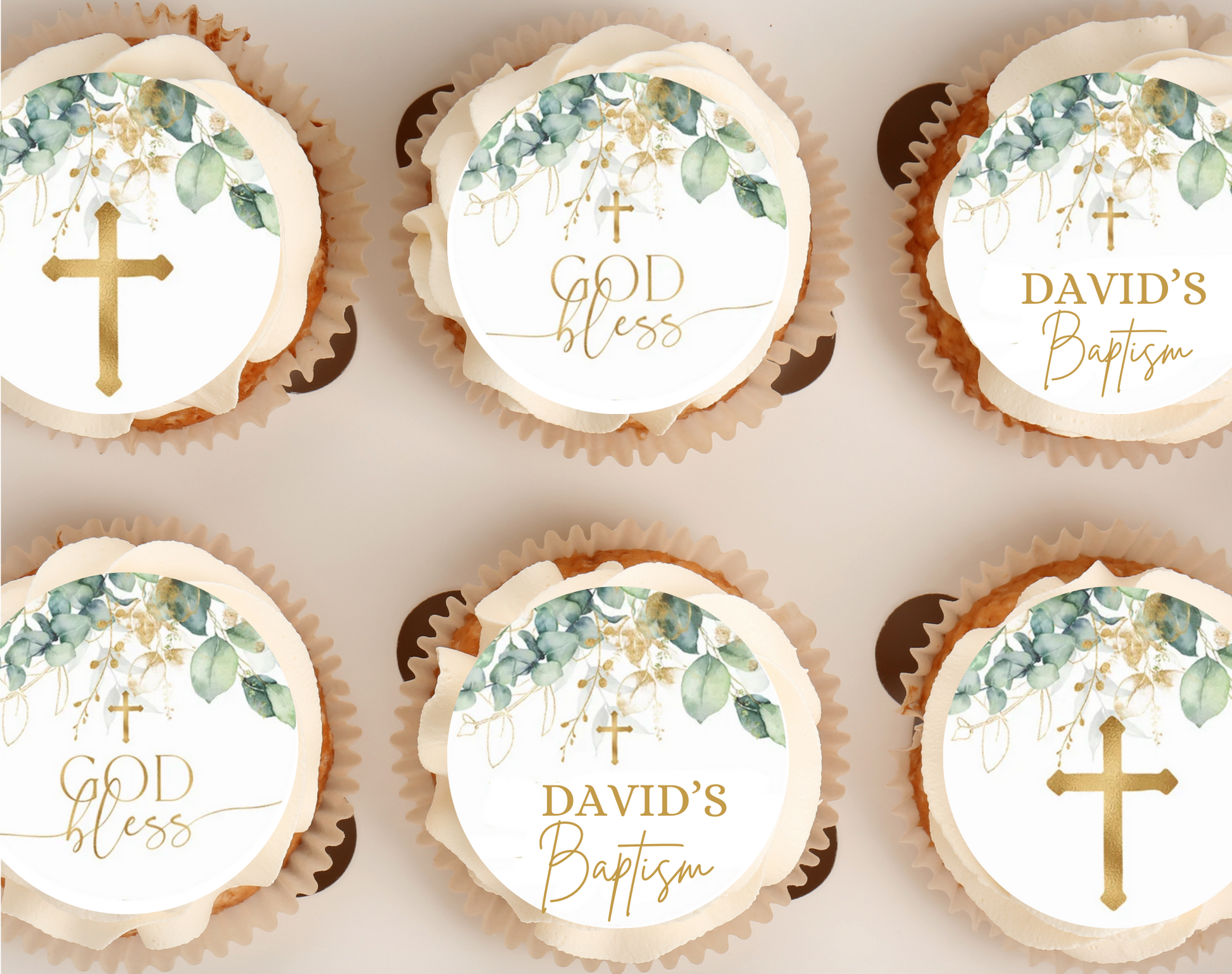 Baptism Cupcake Toppers Edible Baptism Cake Topper Christening Cupcake Topper