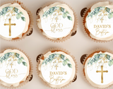 Baptism Cupcake Toppers Edible Baptism Cake Topper Christening Cupcake Topper