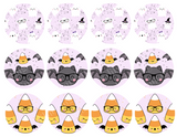 Halloween Cupcake Toppers, halloween Cake topper, halloween cake decorationos, halloween party, Bat, Black Cat, pumpkins, ghost