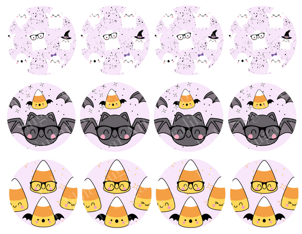 Halloween Cupcake Toppers, halloween Cake topper, halloween cake decorationos, halloween party, Bat, Black Cat, pumpkins, ghost