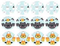 Halloween Cupcake Toppers, halloween Cake topper, halloween cake decorationos, halloween party, Bat, Black Cat, pumpkins, ghost