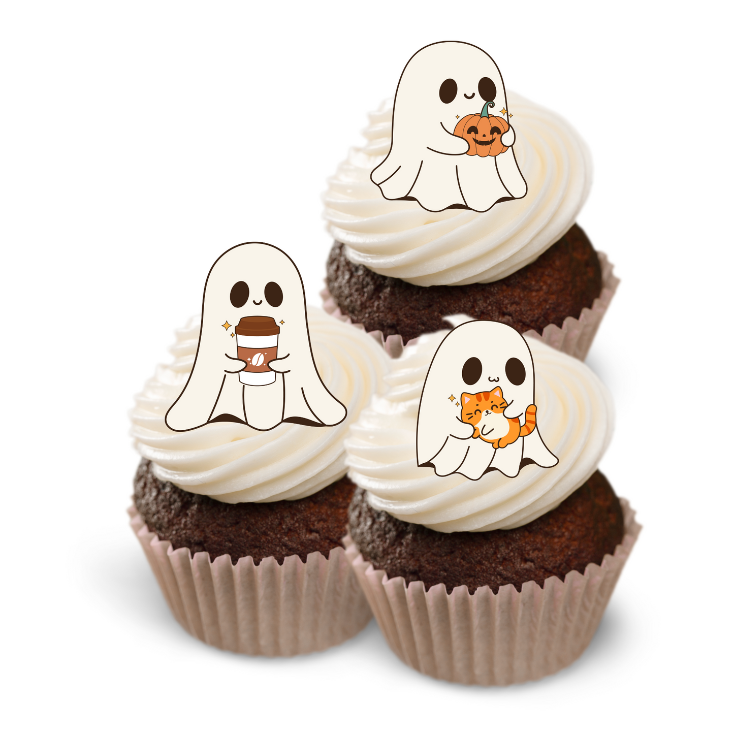 Halloween cupcake toppers , ghost cupcake toppers, cute ghost, 