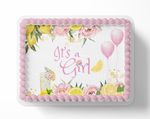 It's A Girl Lemon Baby Shower Cake Topper 