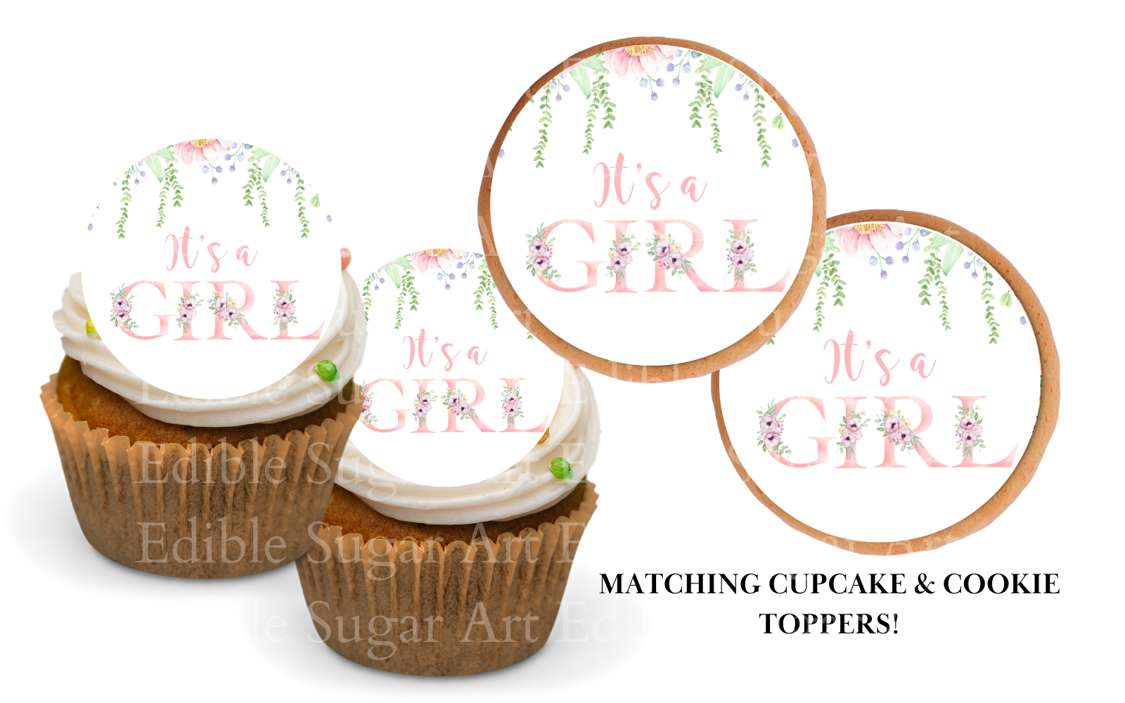 It's A Girl Girl Cupcake Toppers
