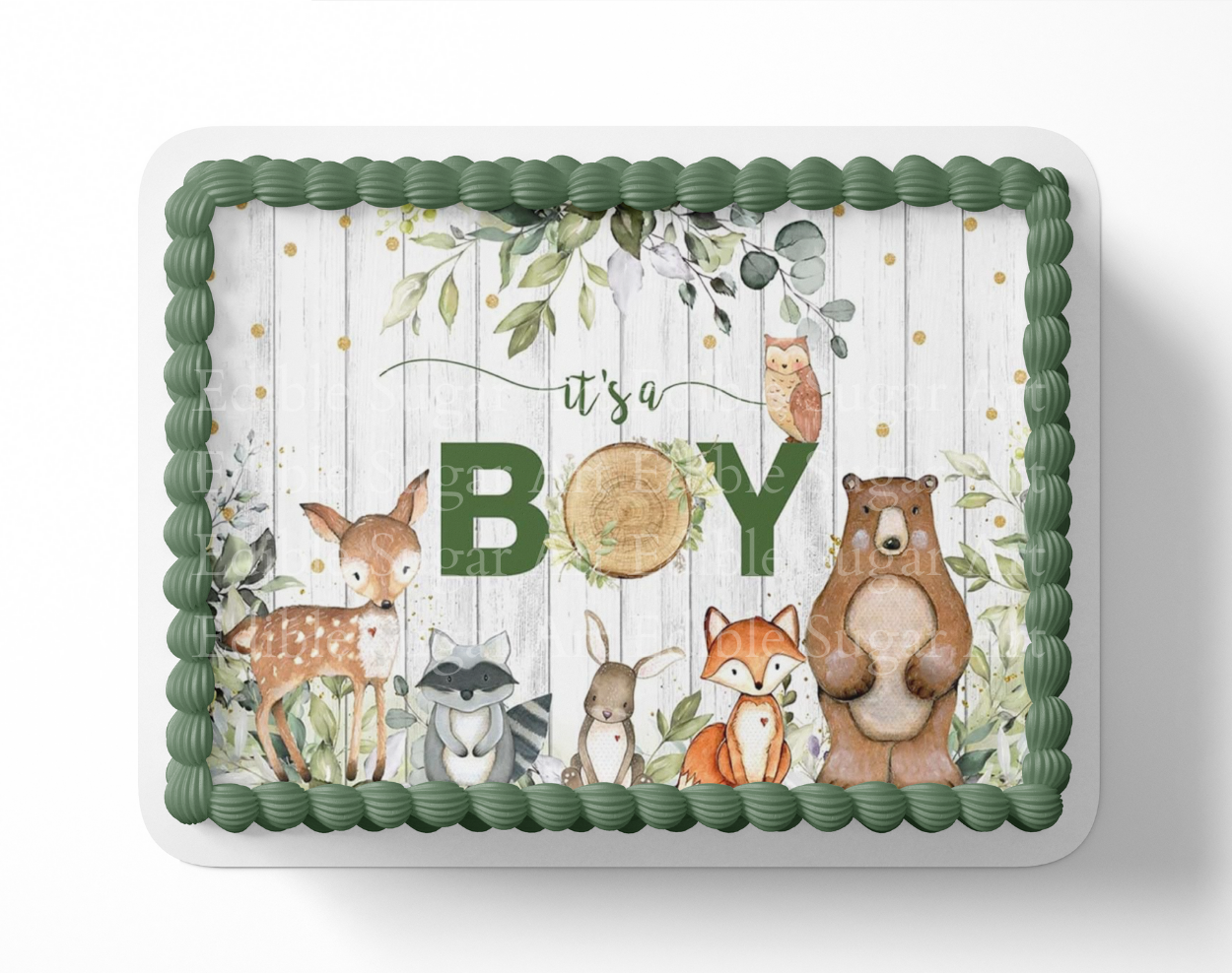 WOODLAND BABY SHOWER Cake Topper