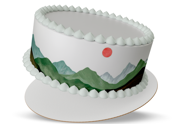 Mountain Cake Topper, Mountain Border, Mountain Wedding Decorations Mountain Cake Topper