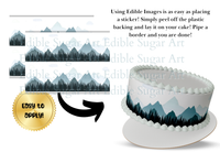 Mountain Cake Topper, Mountain Border, Mountain Wedding Decorations Mountain Cake Topper