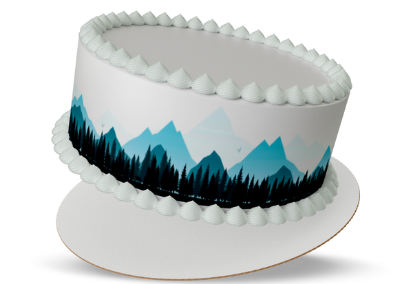 Mountain Cake Topper, Mountain Border, Mountain Wedding Decorations Mountain Cake Topper