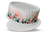 Mountain Cake Wrap, Mountain Border, Mountain Wedding Decorations Mountain Cake Topper