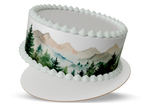 Mountain Cake Wrap, Mountain theme cake, Mountain border, Mountain cake topper