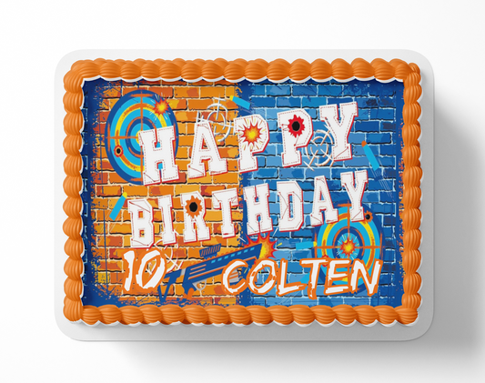 Nerf Gun birthday Party Cake Topper Dart Gun Party