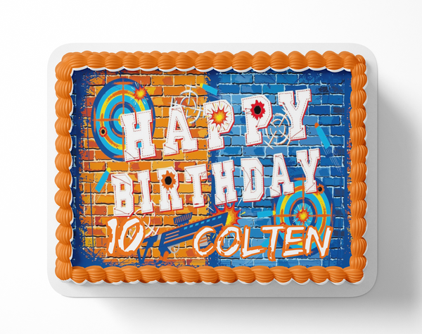 Nerf Gun birthday Party Cake Topper Dart Gun Party