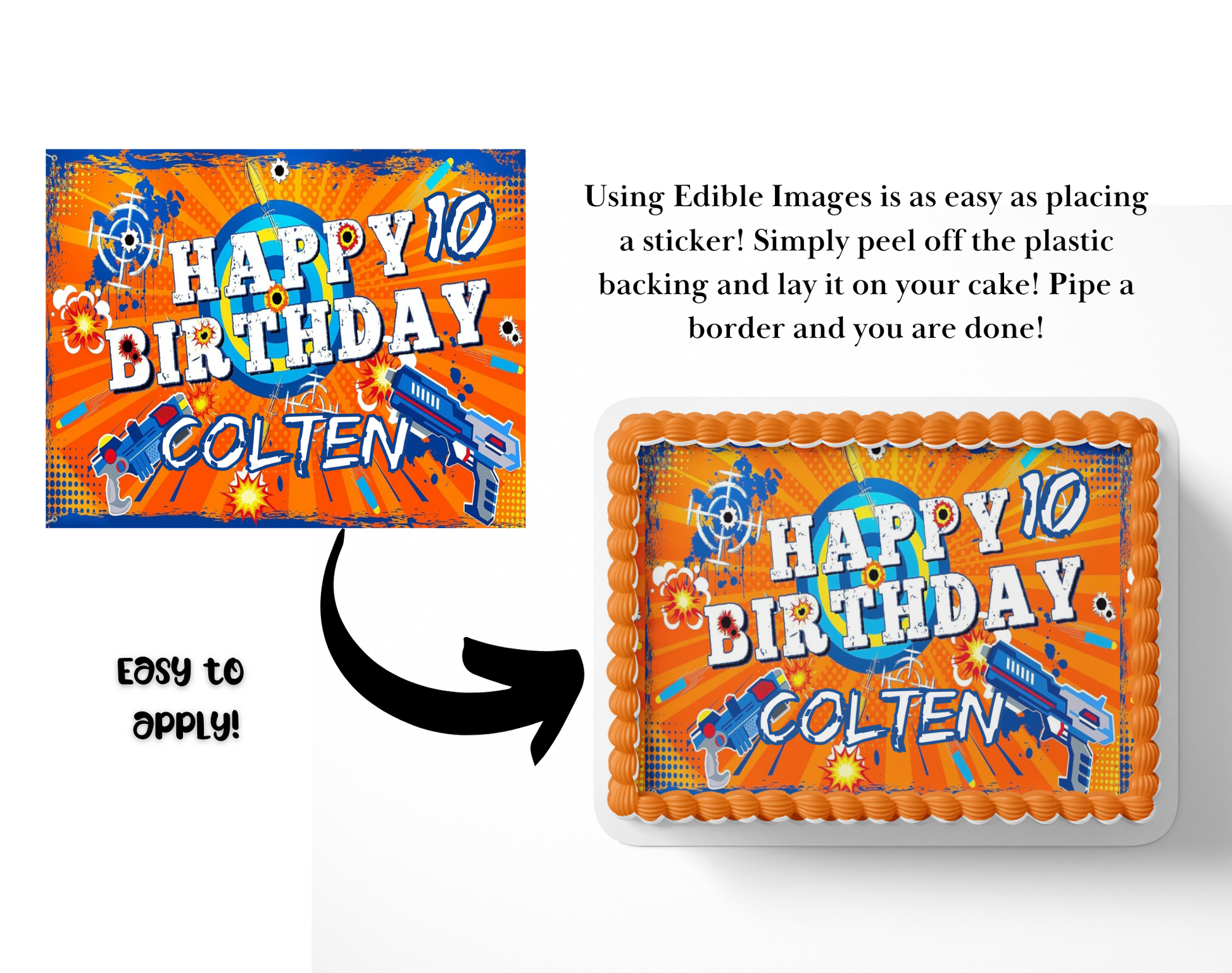 Nerf Gun birthday Party Cake Topper
