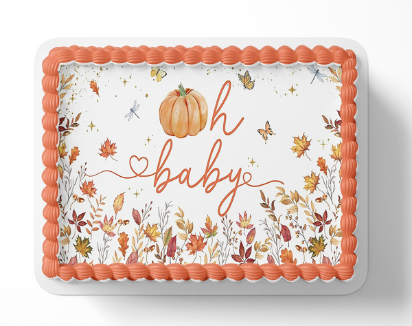 Oh Baby Cake Topper, Fall baby Shower, Pumpkin Baby Shower