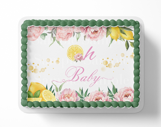 Oh Baby Lemon Baby Shower Cake Topper