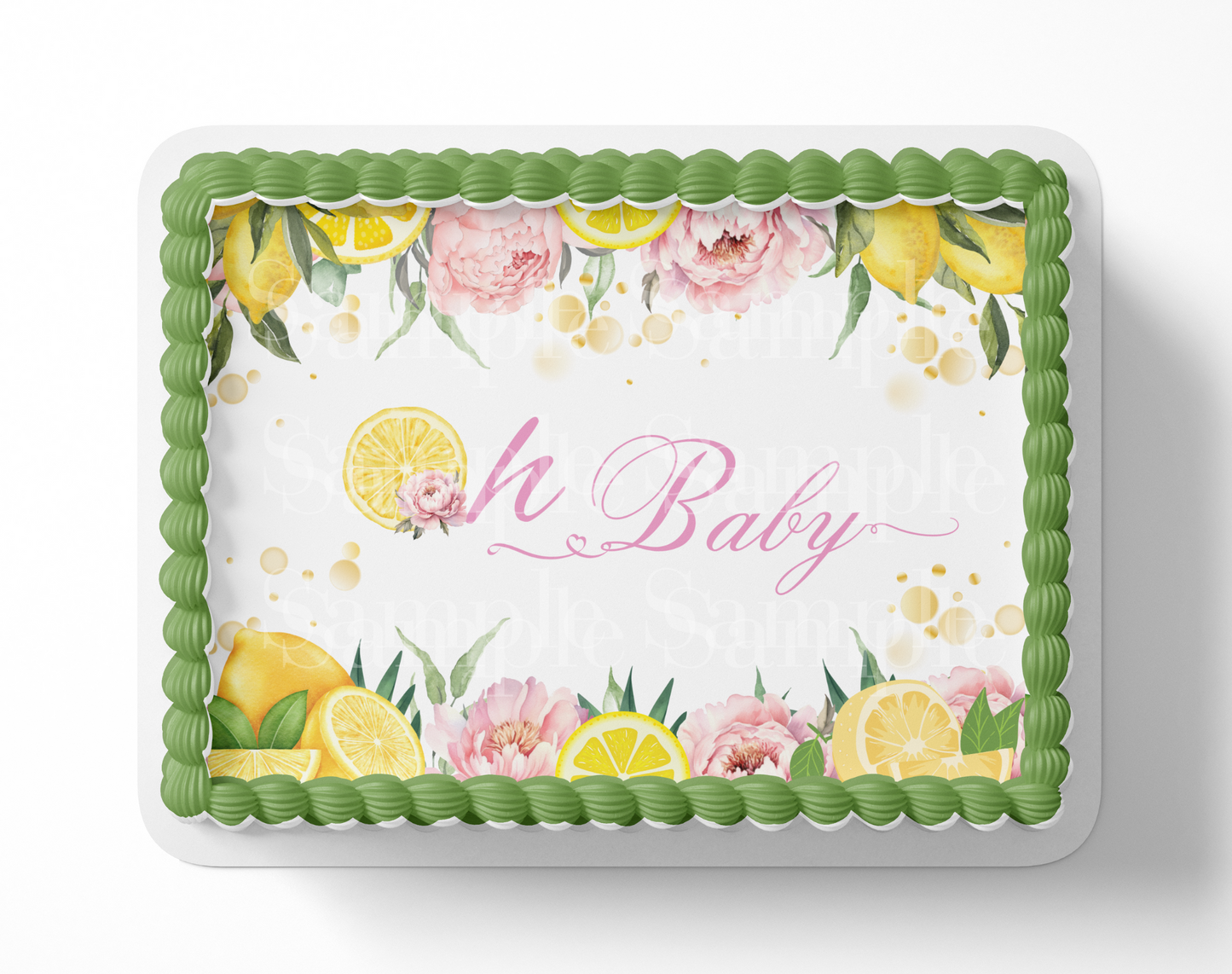 Oh Baby Lemon Baby Shower Cake Topper