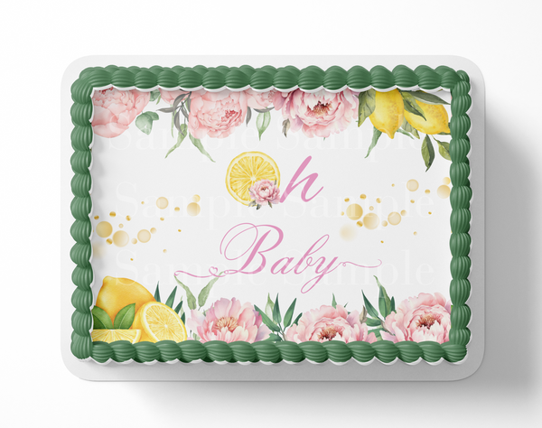 Oh Baby Lemon Baby Shower Cake Topper